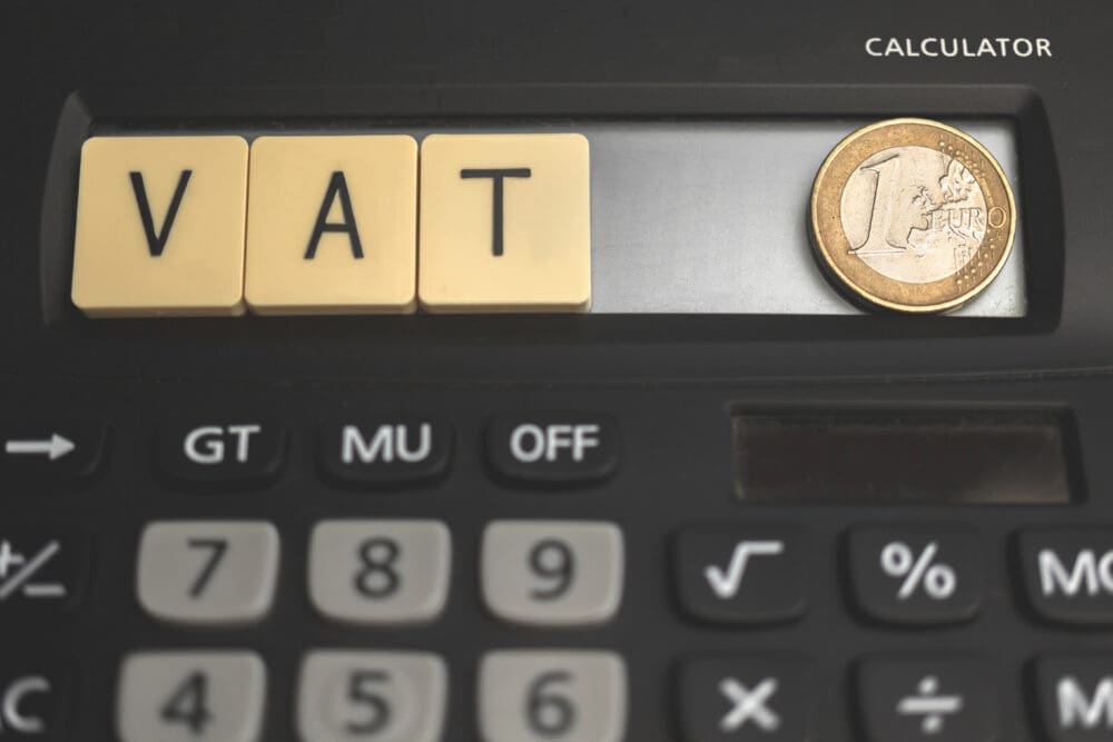 VAT spelled out on scrabble tiles