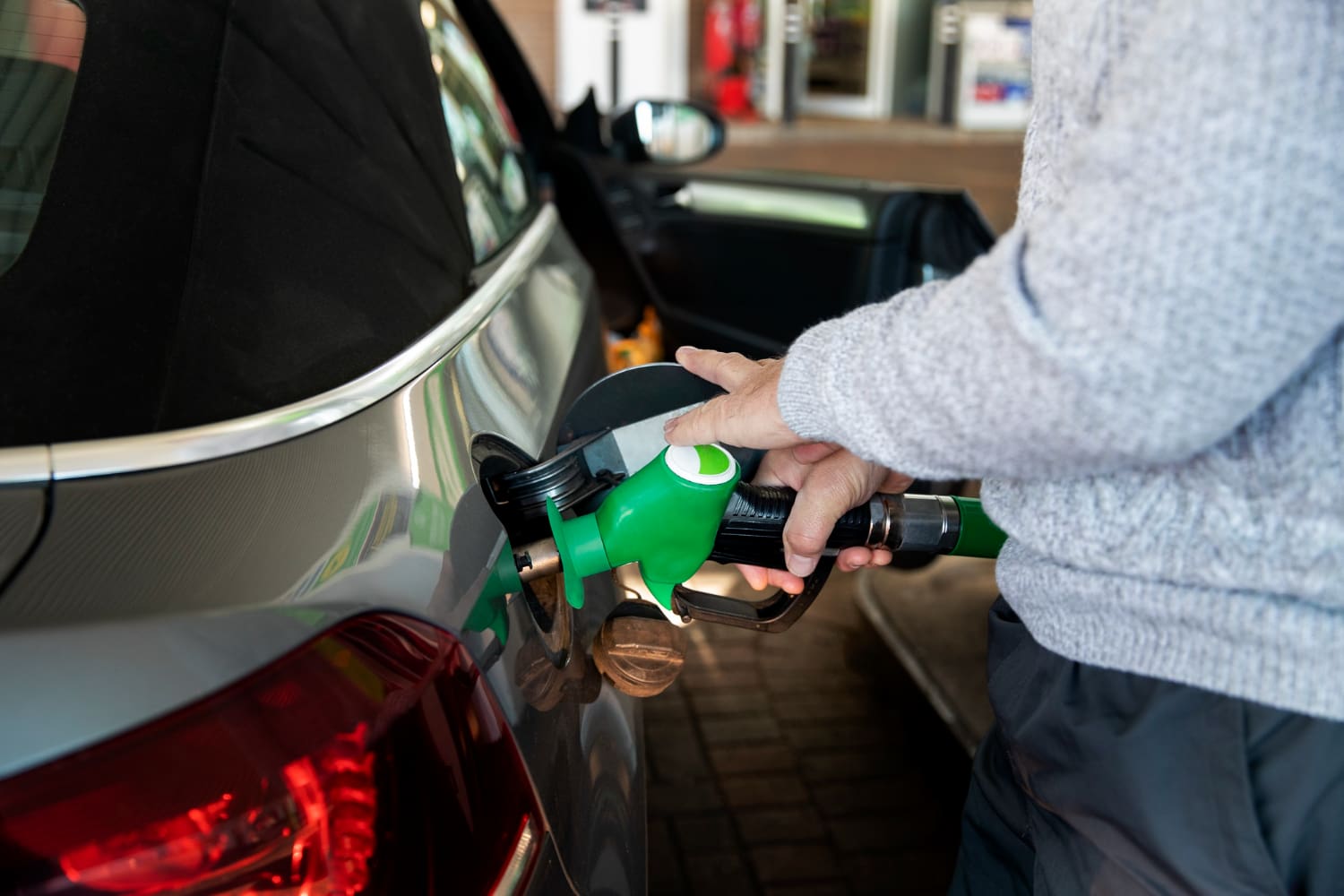 Fuel being pumped into car