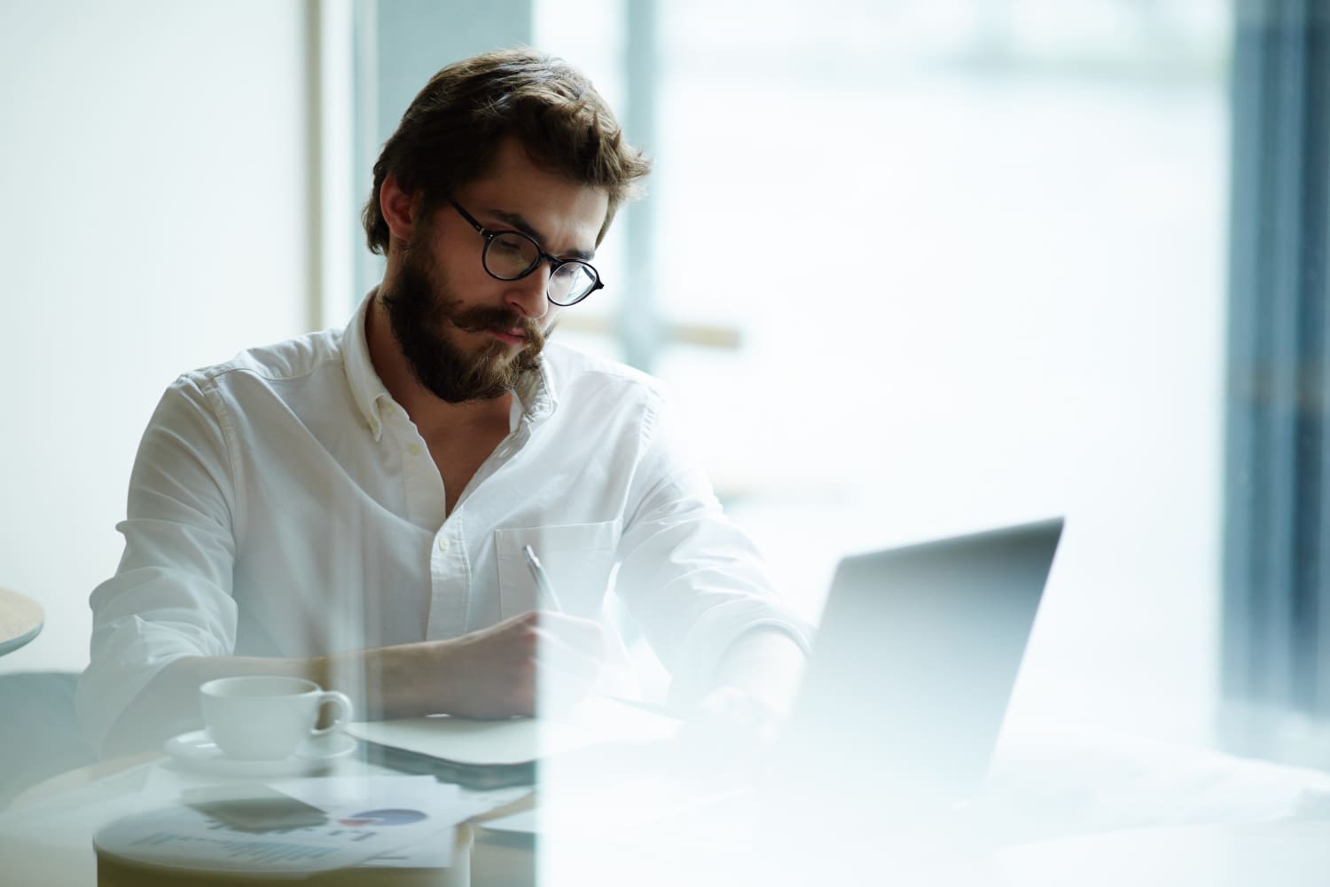 Man looking at laptop