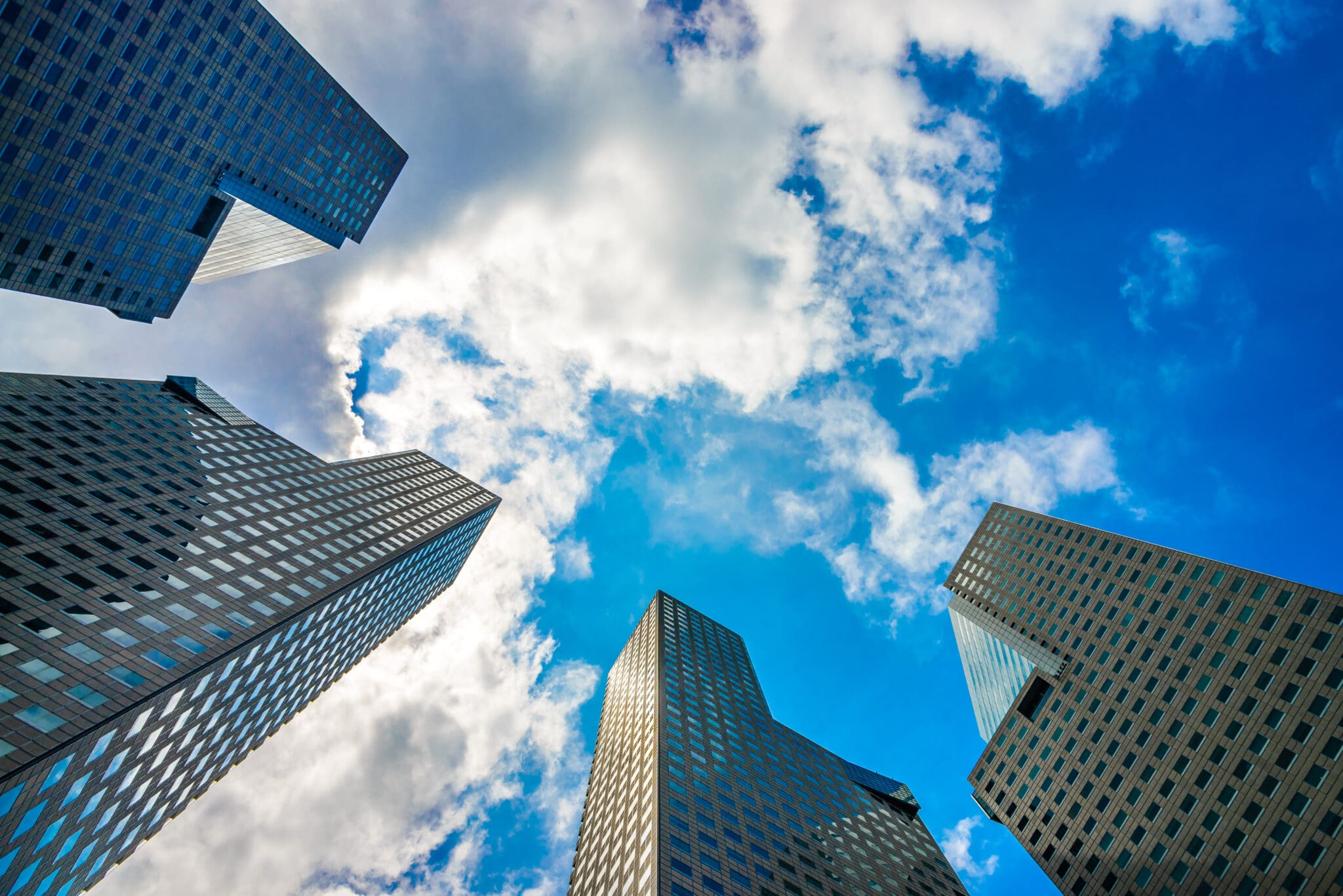 City scape images looking up from ground view