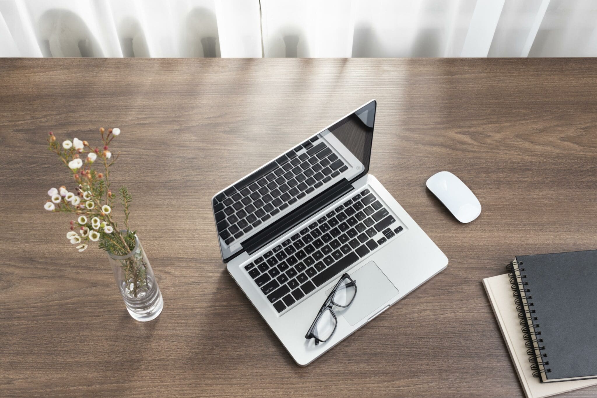 Laptop on a table