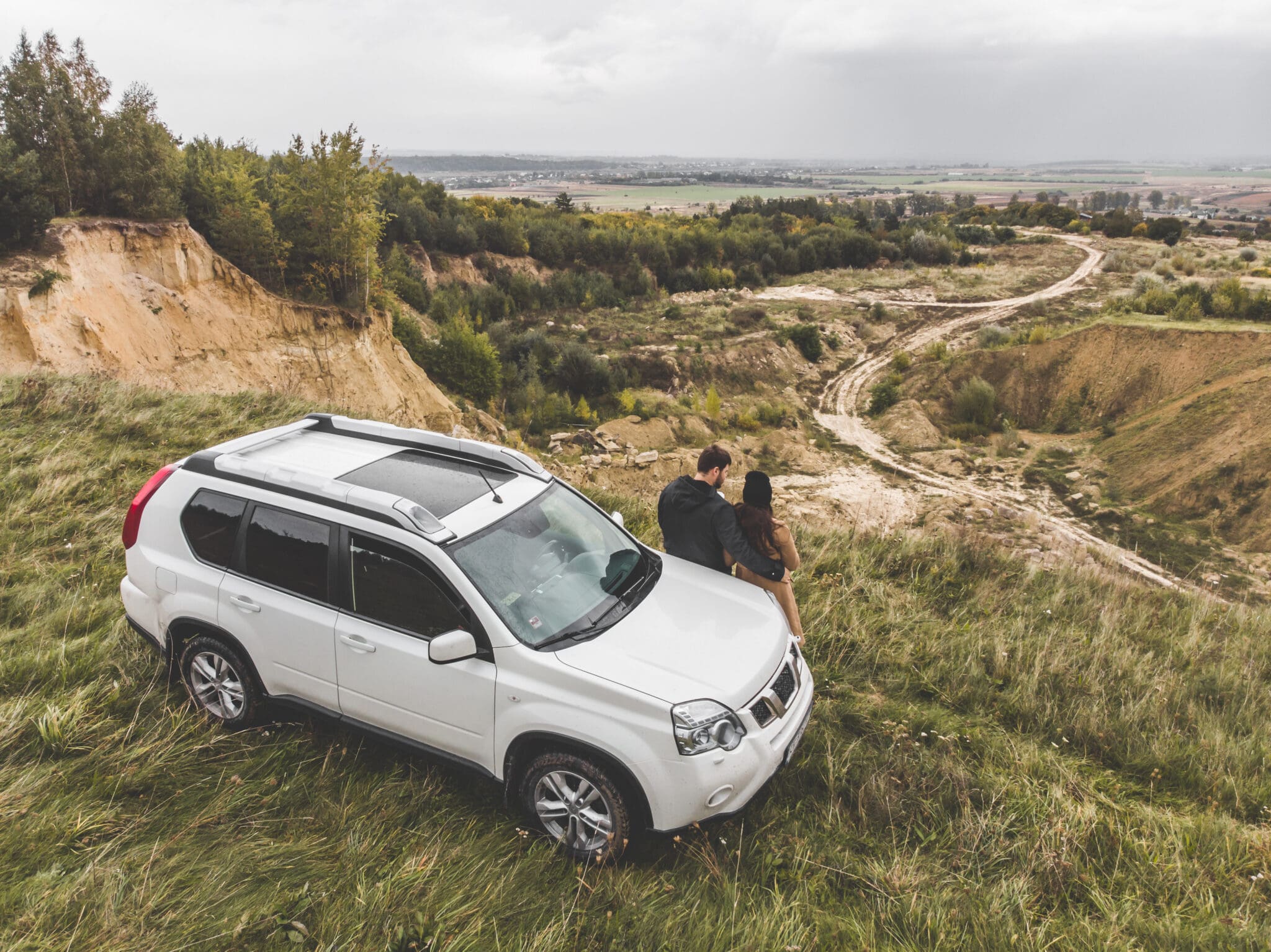 Car on top of a hill