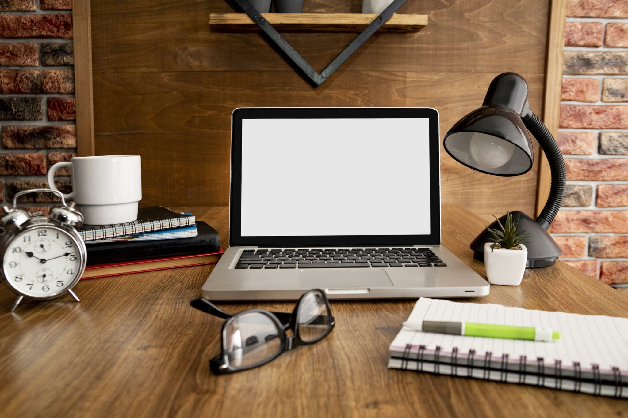 a laptop on a desk