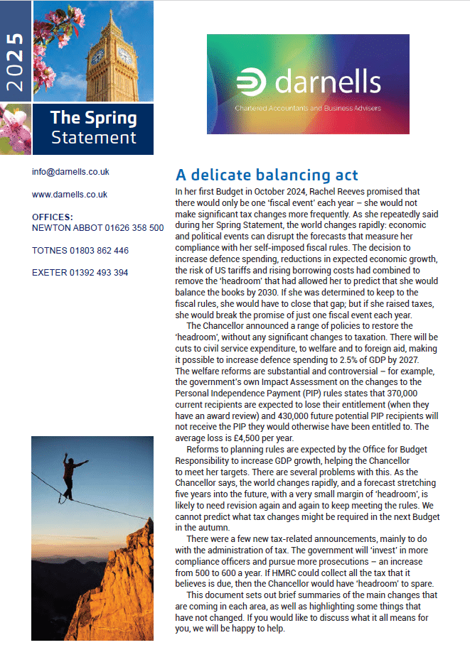 spring statement 2025 cover