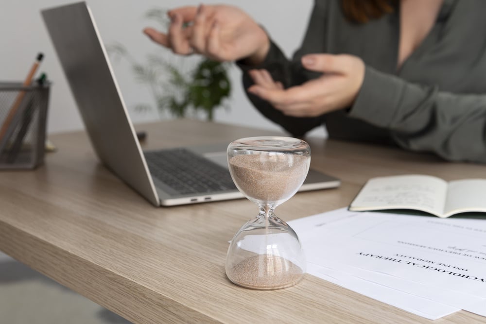 Close up of a timer on a desk